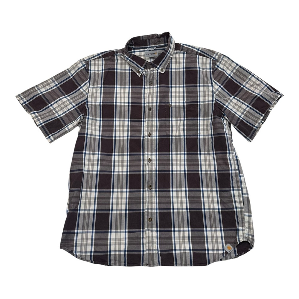 Carharrt Men's Plaid Short Sleeve Relaxed Button Down - Size XL
